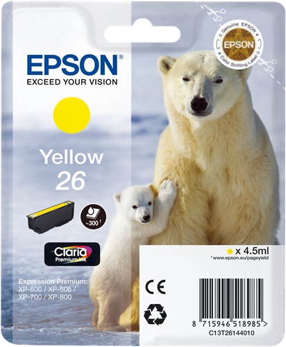 Cartuccia EPSON originale  26, C13T26144010, C13T26144012