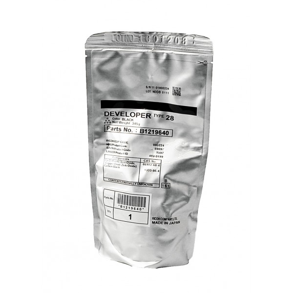 Cartuccia Developer Originale RICOH, GESTETNER, NASHUATEC, INFOTEC, LANIER  888224, B121-9640, B121-9645, DD11BLK, K162, Type 28